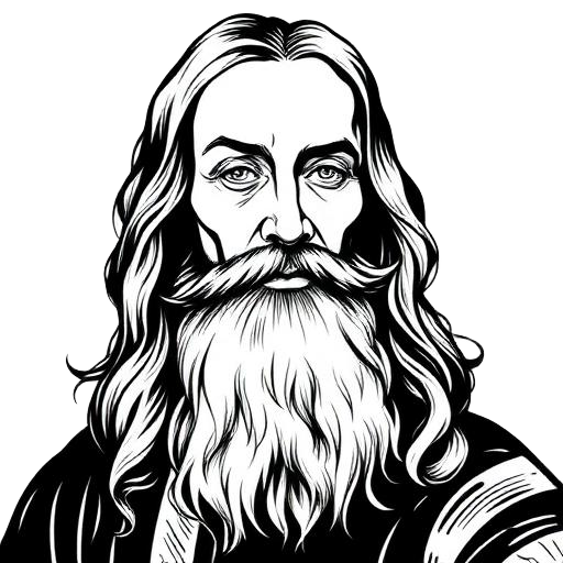Line drawing of Leonardo da Vinci