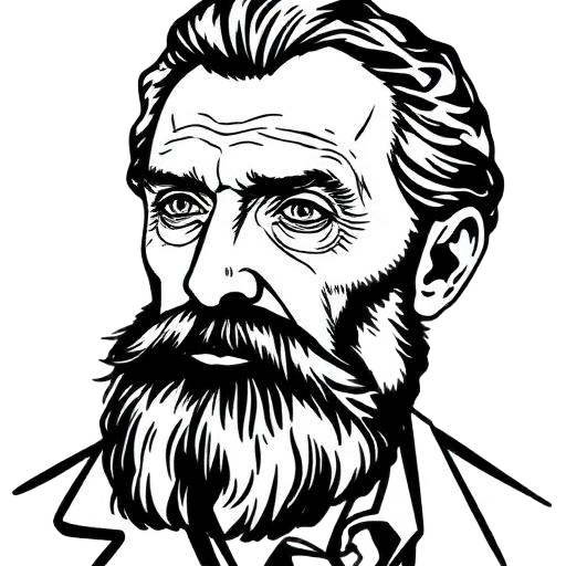 Line drawing of Vincent van Gogh