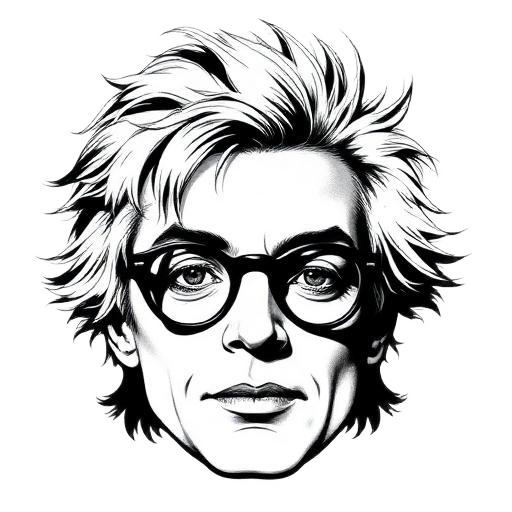 Line drawing of Andy Warhol